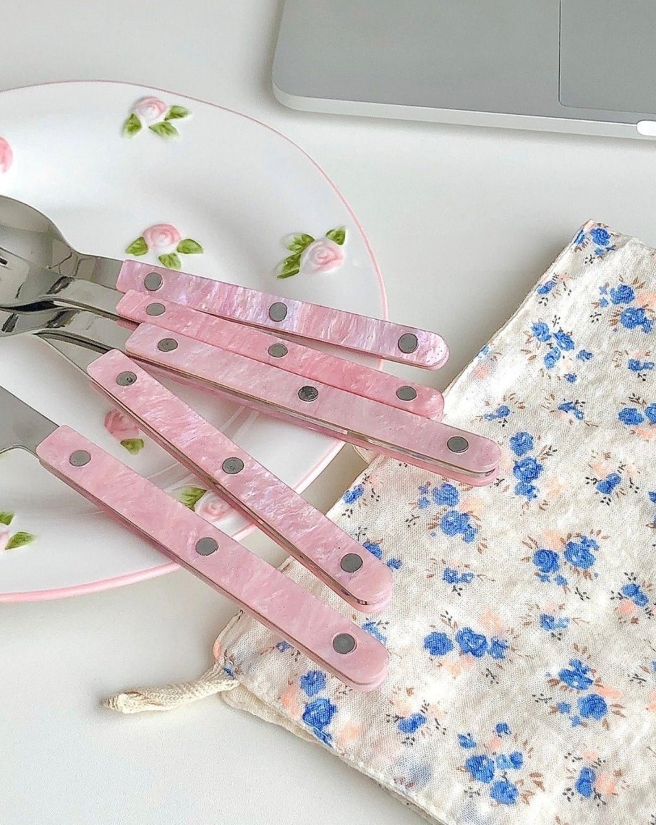 10 - Pcs Sleek Modern Pinky Flatware Silverware Flatware Set - Wow Store