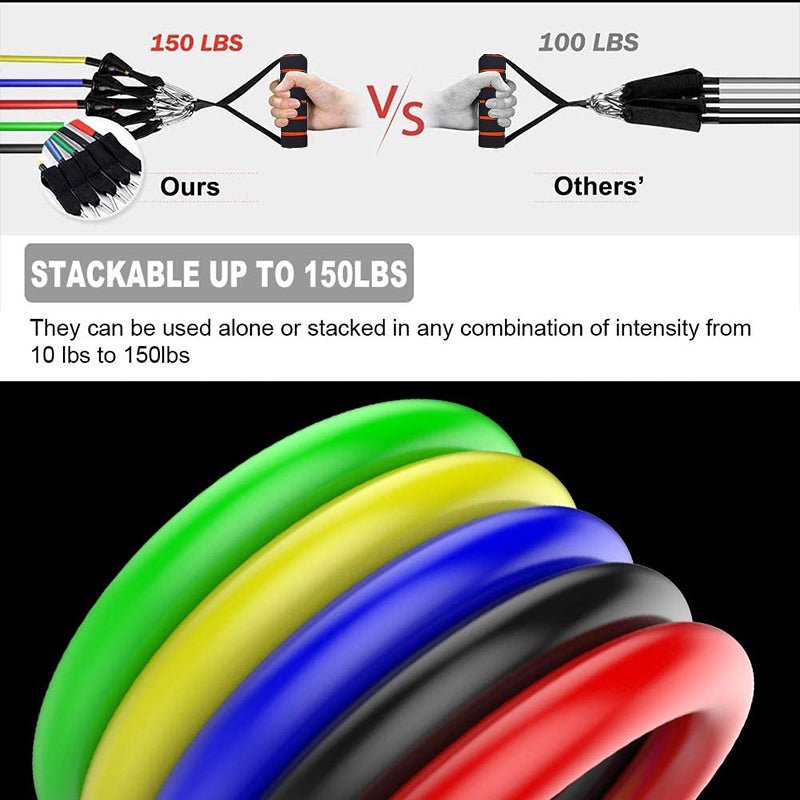 11Pcs Fitness Equipment Resistance Band Set - Wow Store