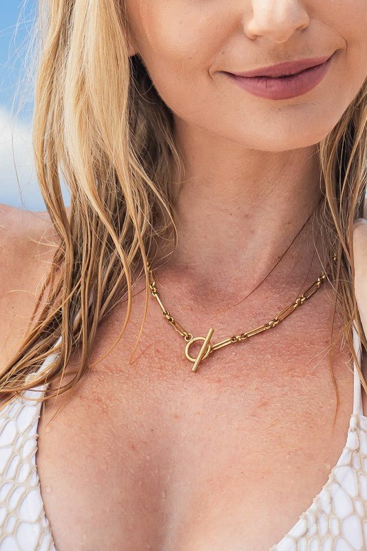 18K STAINLESS STEEL TOGGLE CHAIN NECKLACE - Wow Store