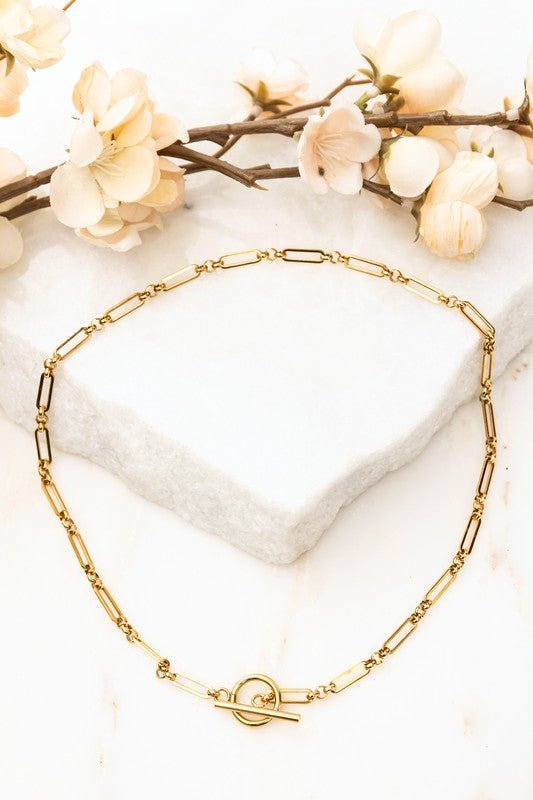 18K STAINLESS STEEL TOGGLE CHAIN NECKLACE - Wow Store