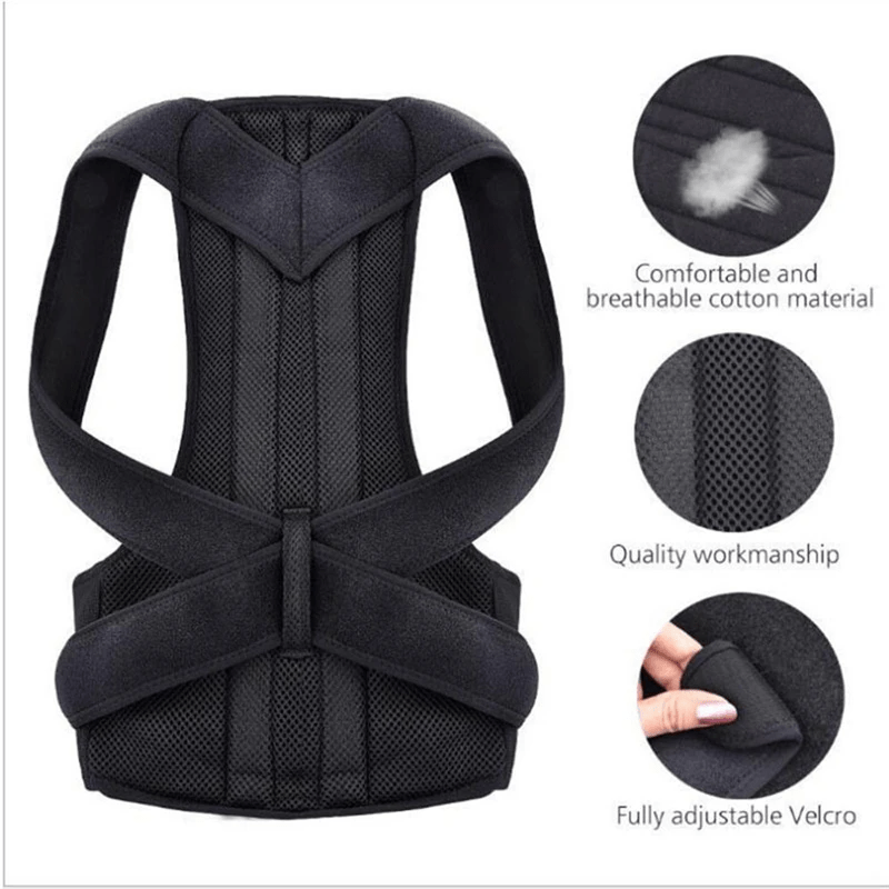Adjustable Posture Corrector Low Back Support Shoulder Brace Belt For - Wow Store