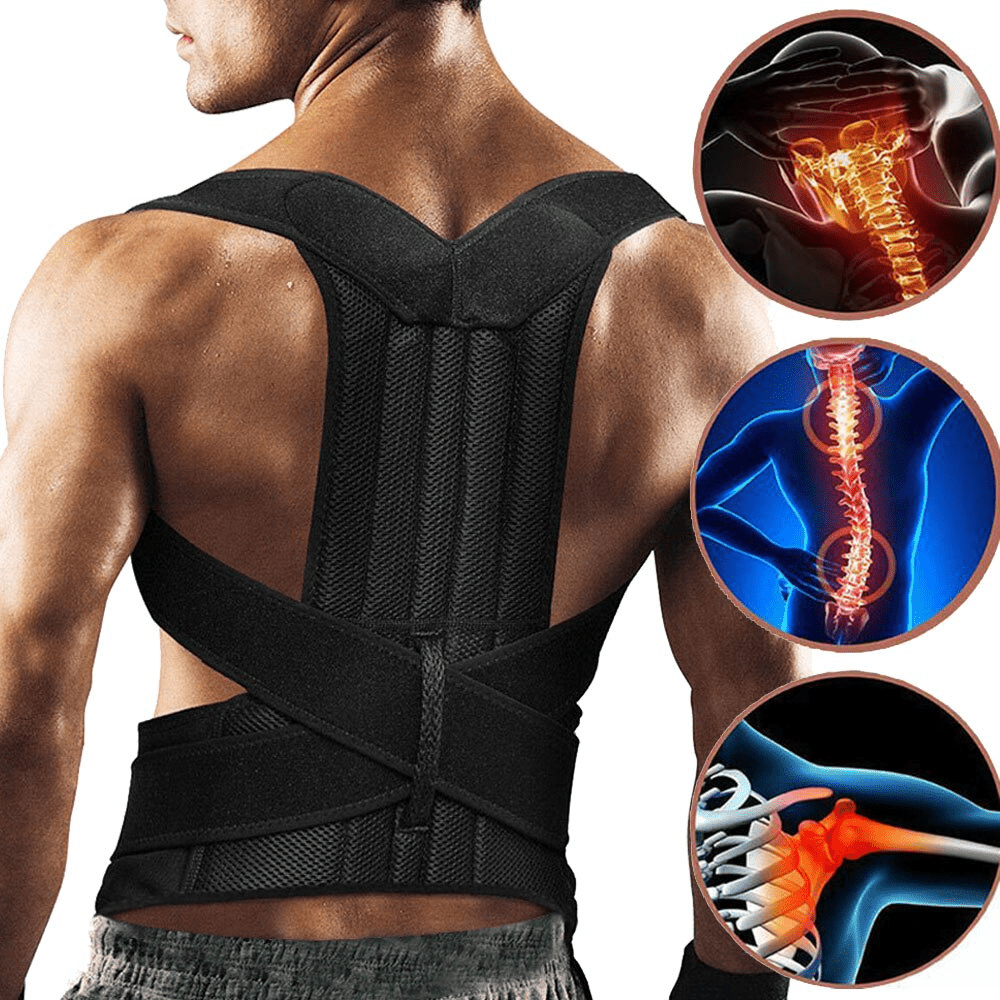 Adjustable Posture Corrector Low Back Support Shoulder Brace Belt For - Wow Store