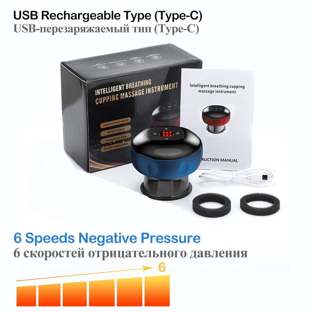 Anti-cellulite massager set with 5-level intensity indicator display and accessories - Wow Store