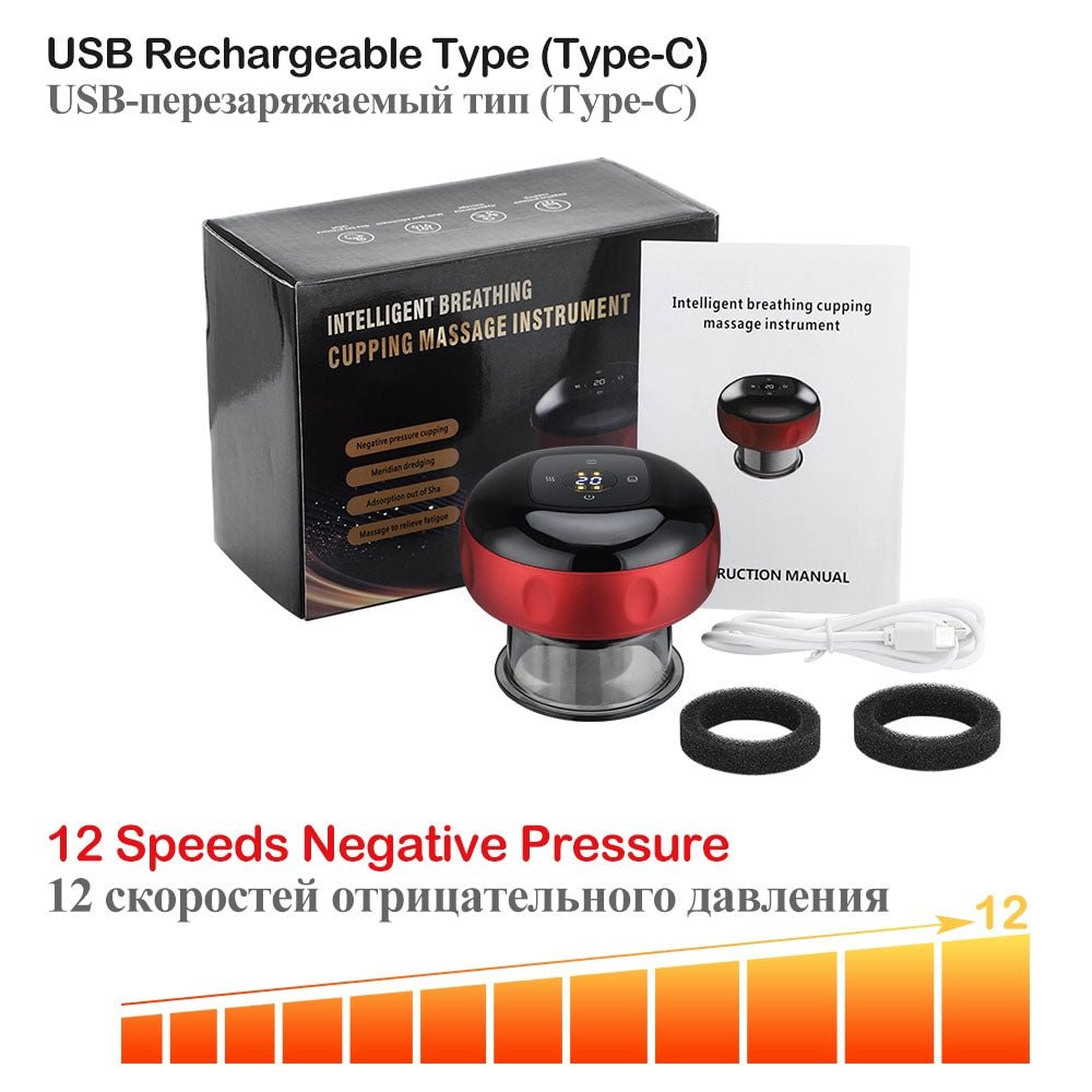 Anti-cellulite therapy massager set showing maximum intensity level and all included components - Wow Store