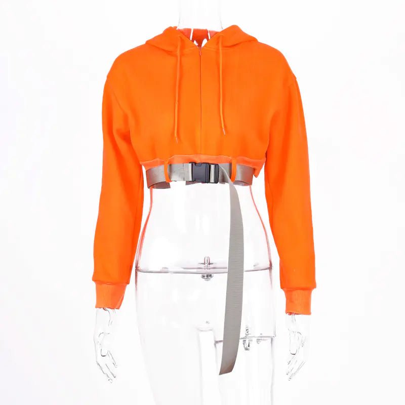 Autumn Women's Hoodie with Zipper and Hood - Orange - Wow Store - Wow Store