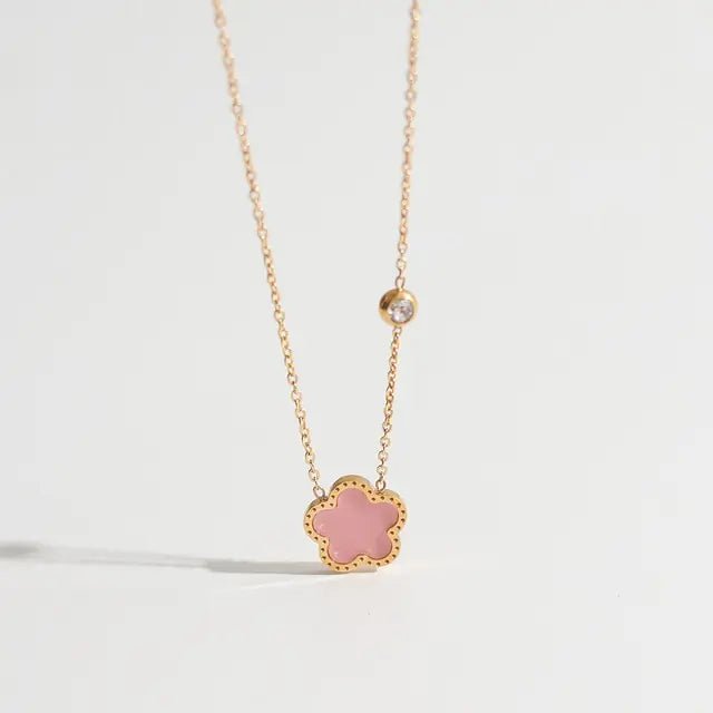 CARLIDANA Colorful Five Leaf Flower Pendant Necklace - Wow Store