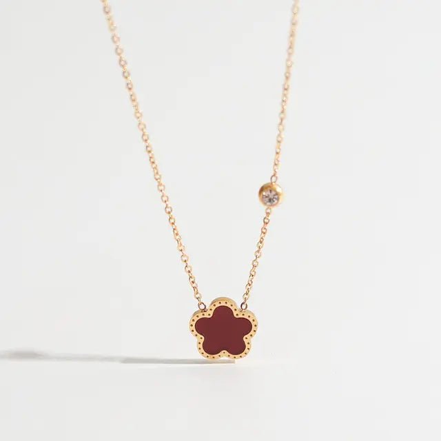 CARLIDANA Colorful Five Leaf Flower Pendant Necklace - Wow Store