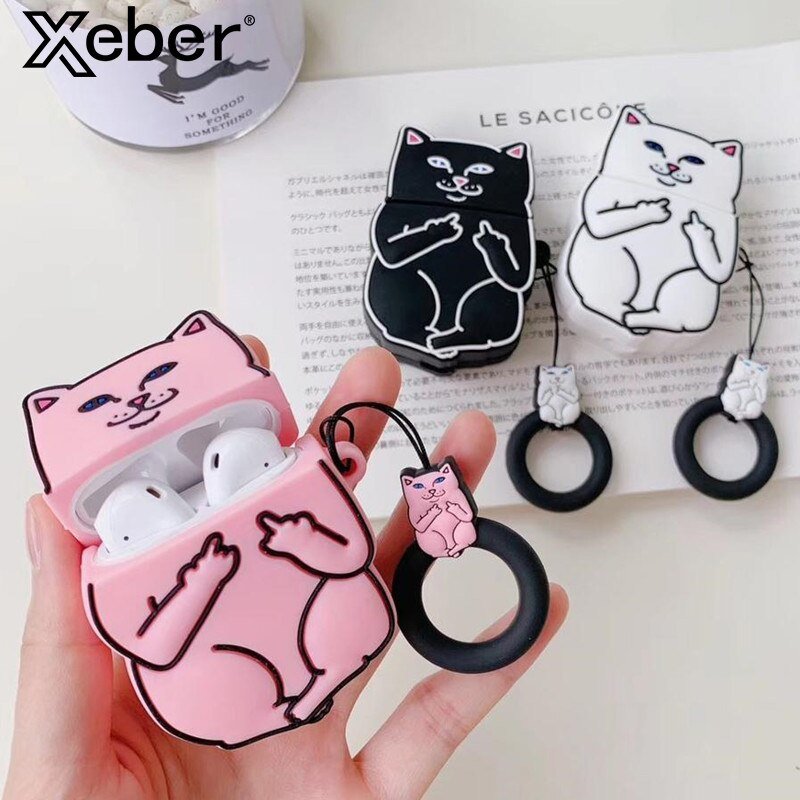 Cartoon Cat AirPods Case - Wow Store
