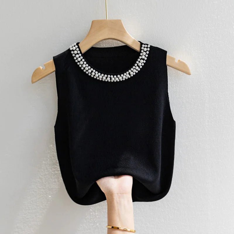 Casual Beaded Knitted Top - Wow Store