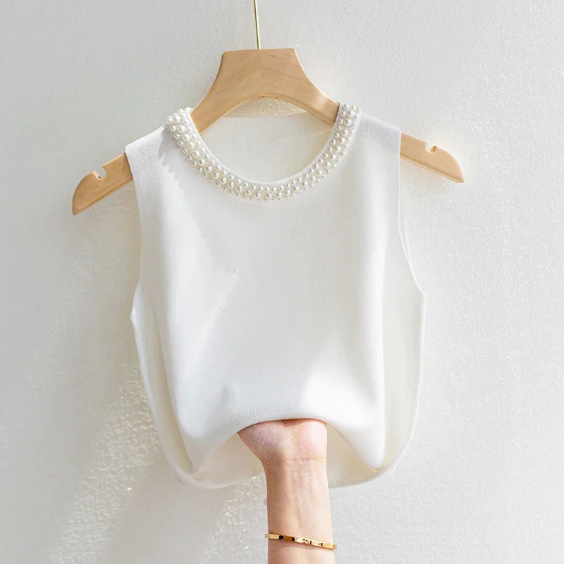 Casual Beaded Knitted Top - Wow Store