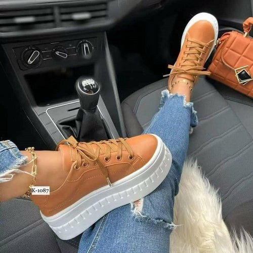 Casual Platform Women's Shoes Flat Womens Sneakers - Wow Store