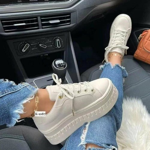 Casual Platform Women's Shoes Flat Womens Sneakers - Wow Store
