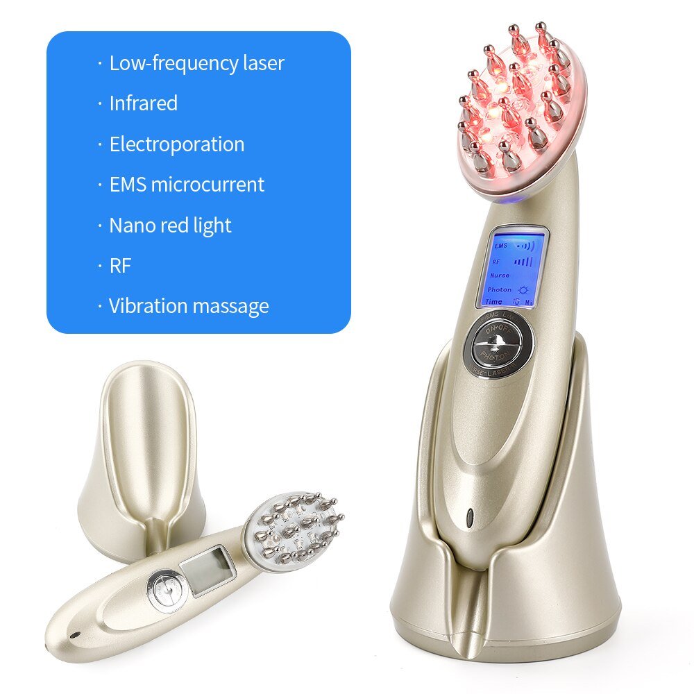 Electric Laser Hair Growth Comb Infrared EMS RF Vibration Massager Microcurrent Hair Care Hair Loss Treatment - Wow Store