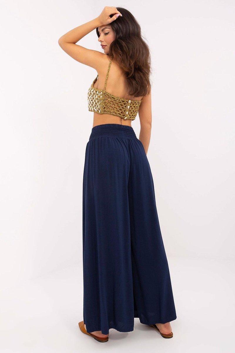 Elegant Wide - Leg Viscose Trousers 210680 - Och Bella | Wow Store - Wow Store