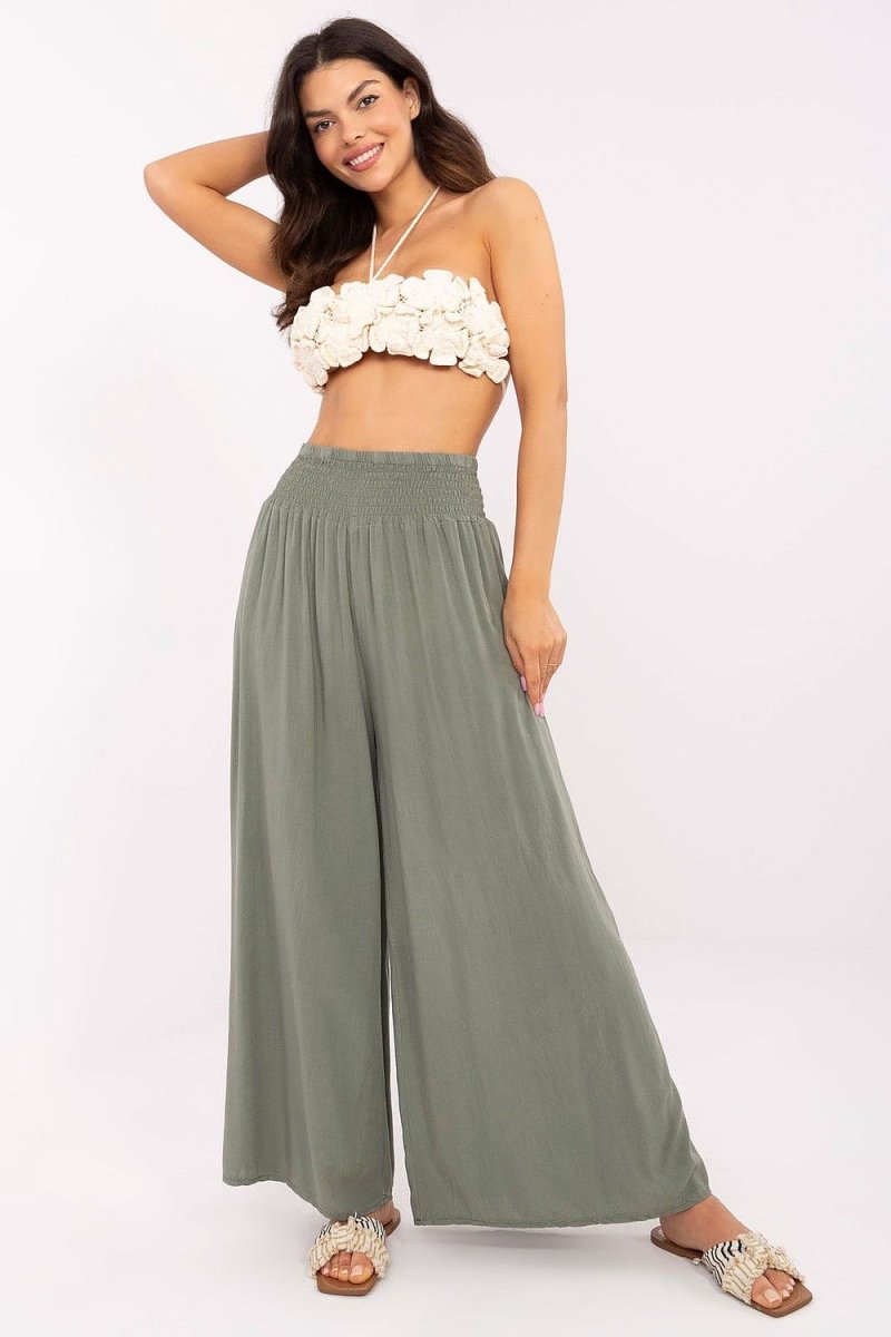 Elegant Wide - Leg Viscose Trousers 210680 - Och Bella | Wow Store - Wow Store
