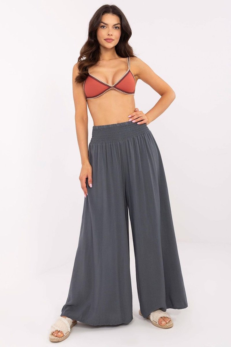 Elegant Wide - Leg Viscose Trousers 210680 - Och Bella | Wow Store - Wow Store