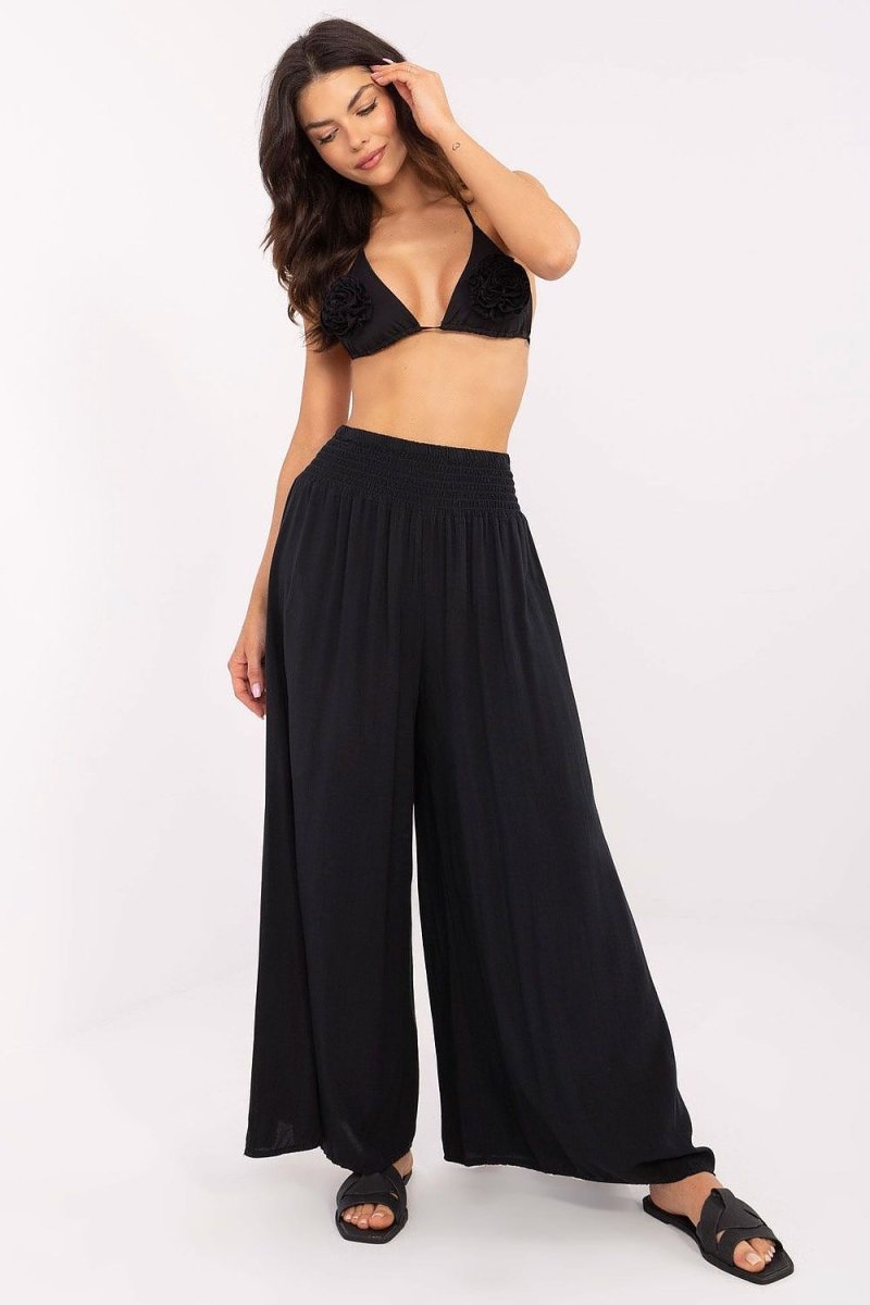 Elegant Wide - Leg Viscose Trousers 210680 - Och Bella | Wow Store - Wow Store