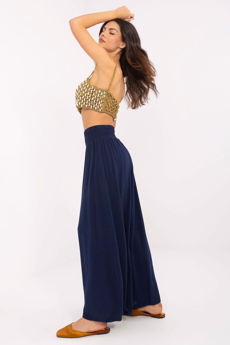 Elegant Wide - Leg Viscose Trousers 210680 - Och Bella | Wow Store - Wow Store