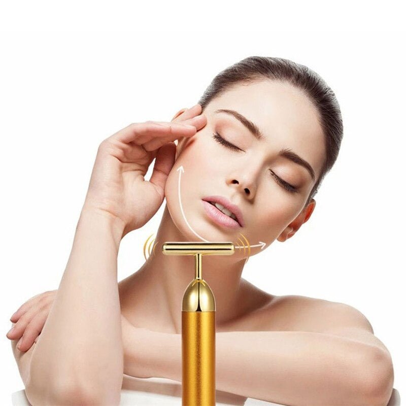 Energy 24K Gold T Beauty Bar Facial Roller Massager - Wow Store
