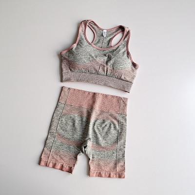 EP Sport Women's Seamless Yoga Set in Taupe - Premium Two-Piece Workout Set with Ribbed Details - Wow Store