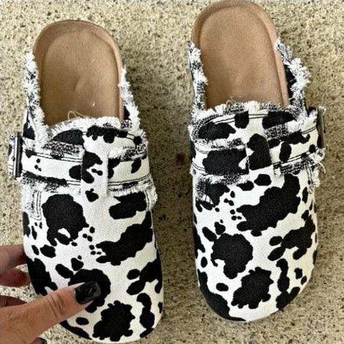 Flat Heel Round Toe Canvas Loafer Women's Vintage Clogs - Wow Store