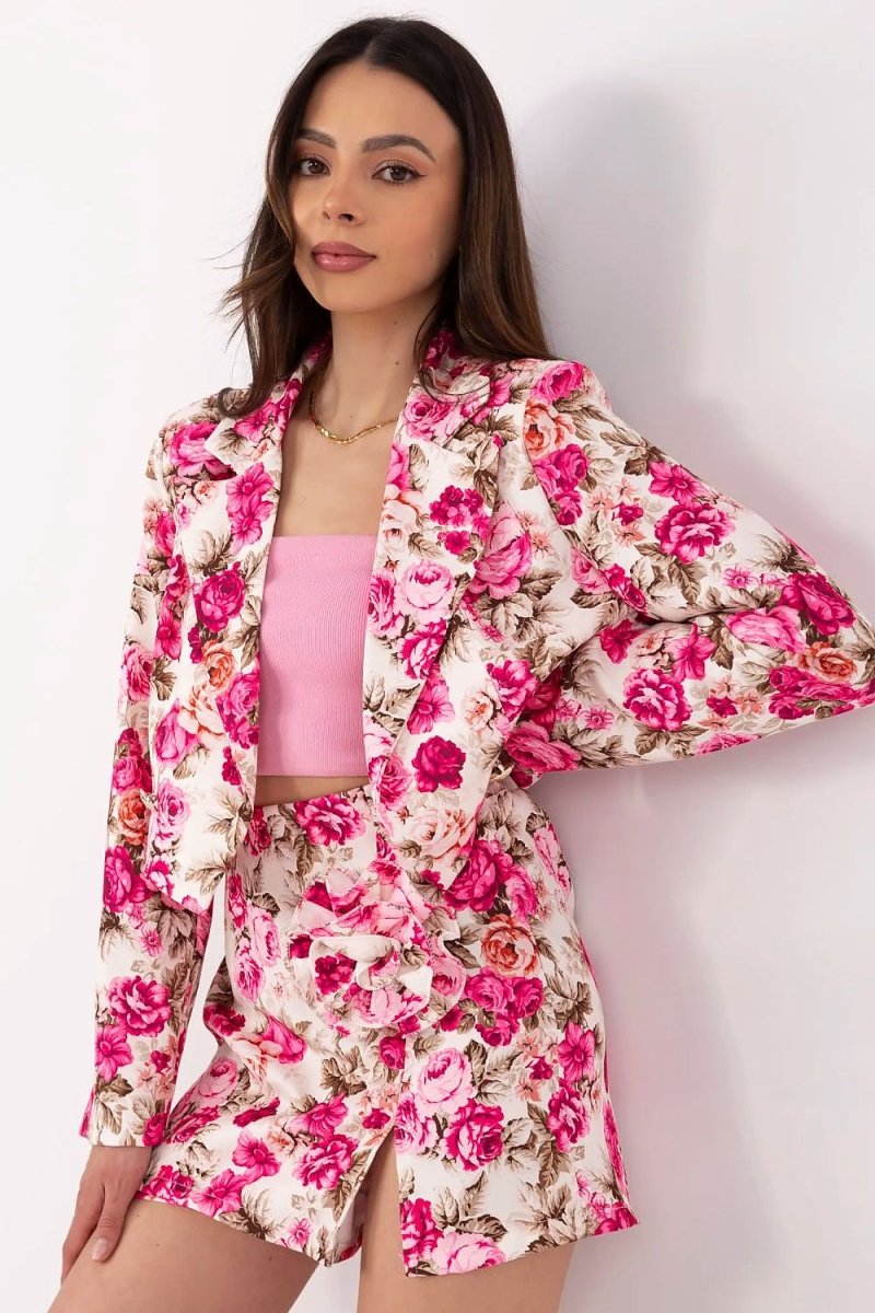 Floral Blazer & Skirt - Shorts Set model 212278 Italy Moda - Wow Store - Wow Store