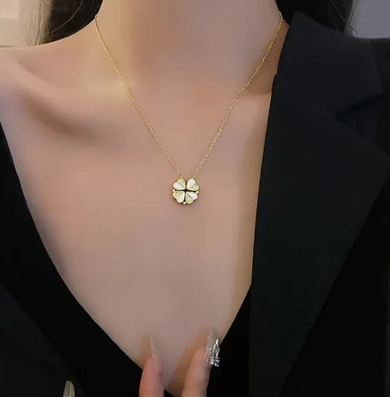 Four - Leaf Clover Crystal Pendant Necklace - Wow Store