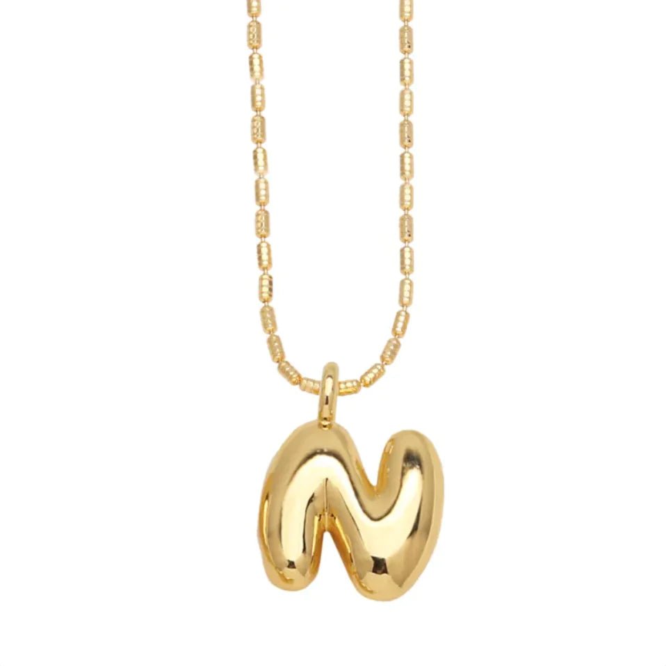 Gold - Plated 26 - Letter Pendant Necklace – Hip Hop Clavicle Chain - Wow Store