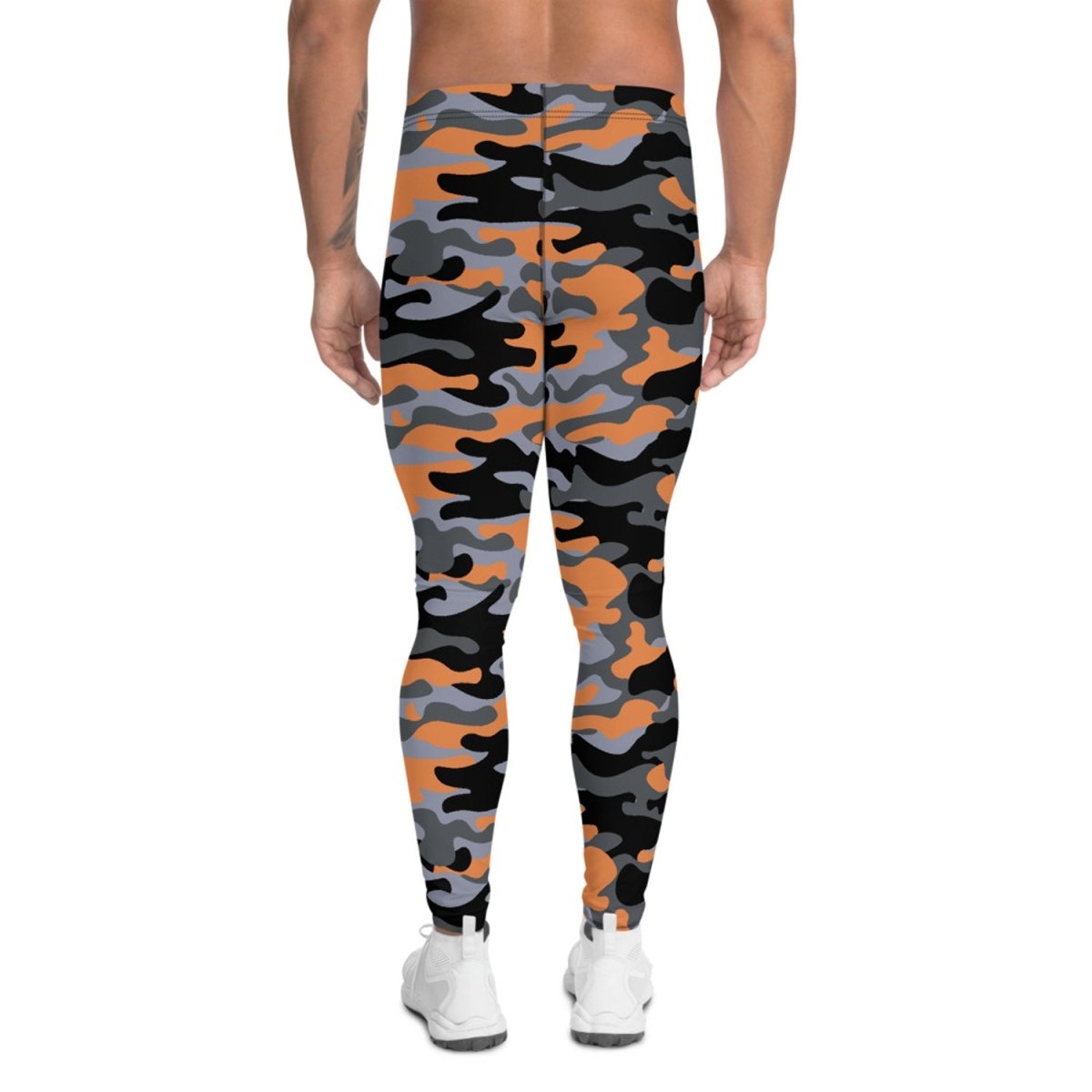 Gray and Orange Camo Leggings for Men | Wow Store - Wow Store
