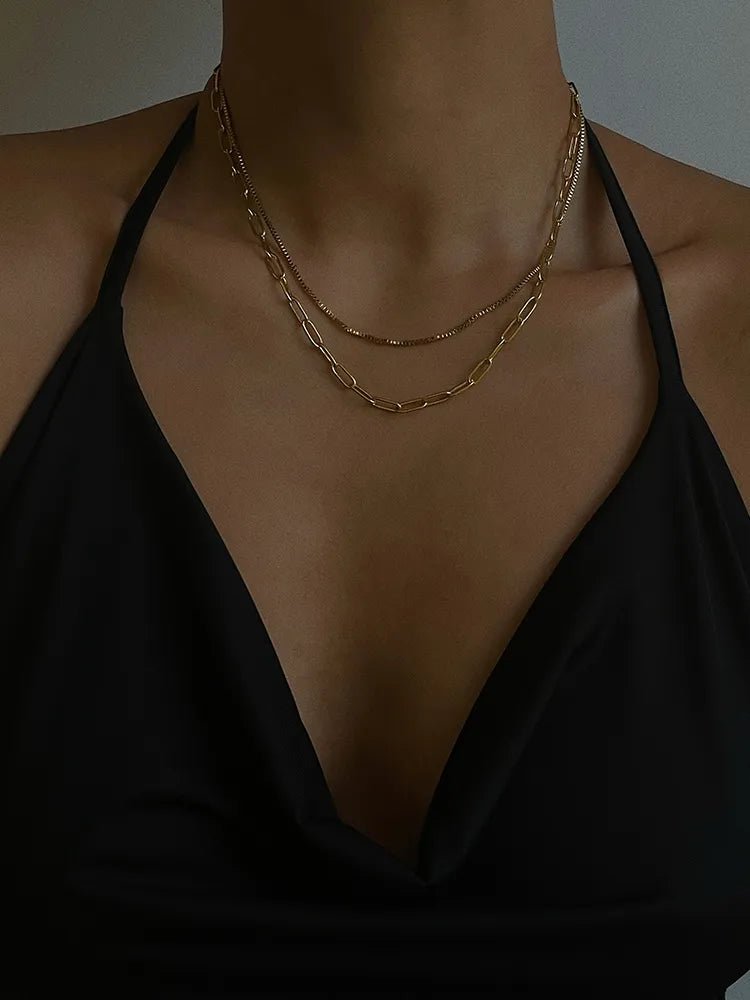 Hip - Hop Double - Layered Chain Necklace - Wow Store