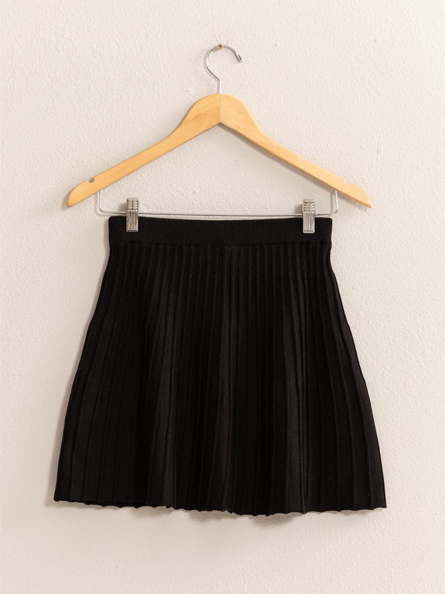 HYFVE High Waist Knit Pleated Flare Mini Skirt | Wow Store - Wow Store