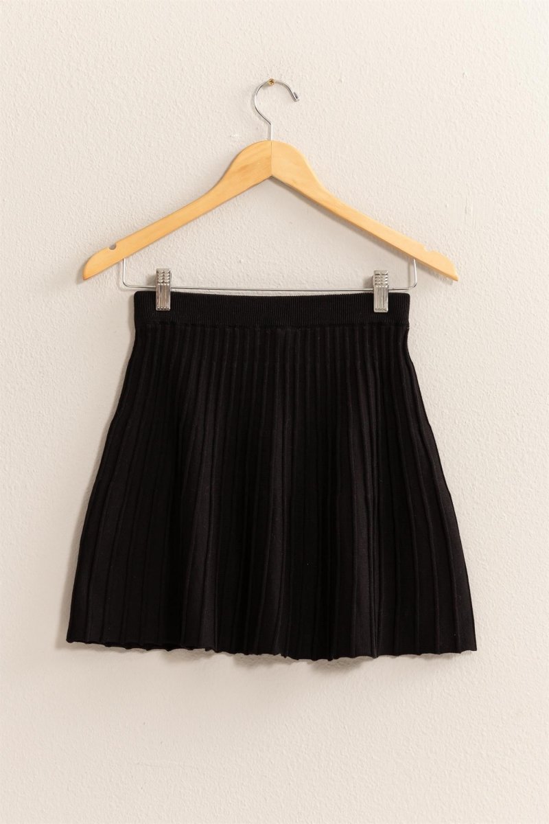 HYFVE High Waist Knit Pleated Flare Mini Skirt | Wow Store - Wow Store