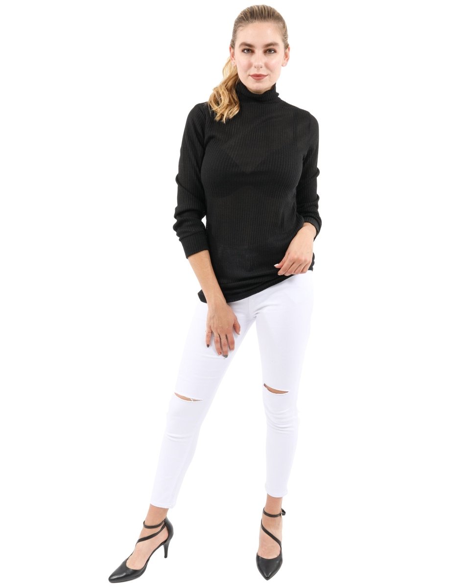 Java Ribbed Turtleneck Top - Wow Store