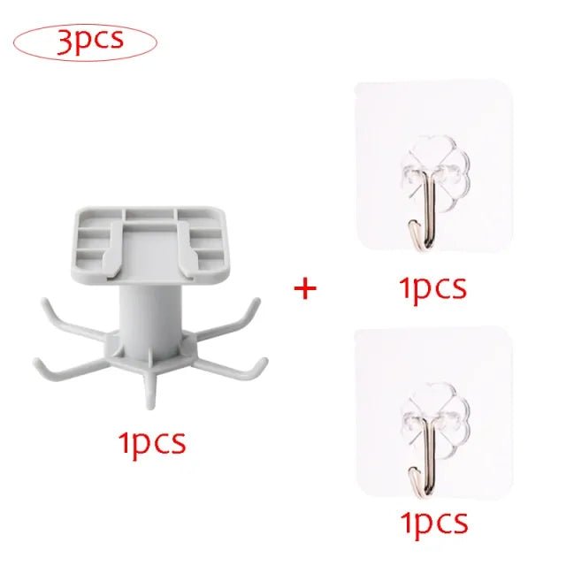 Kitchen Rotary Hook Wall Mounted Storage Rack - Wow Store