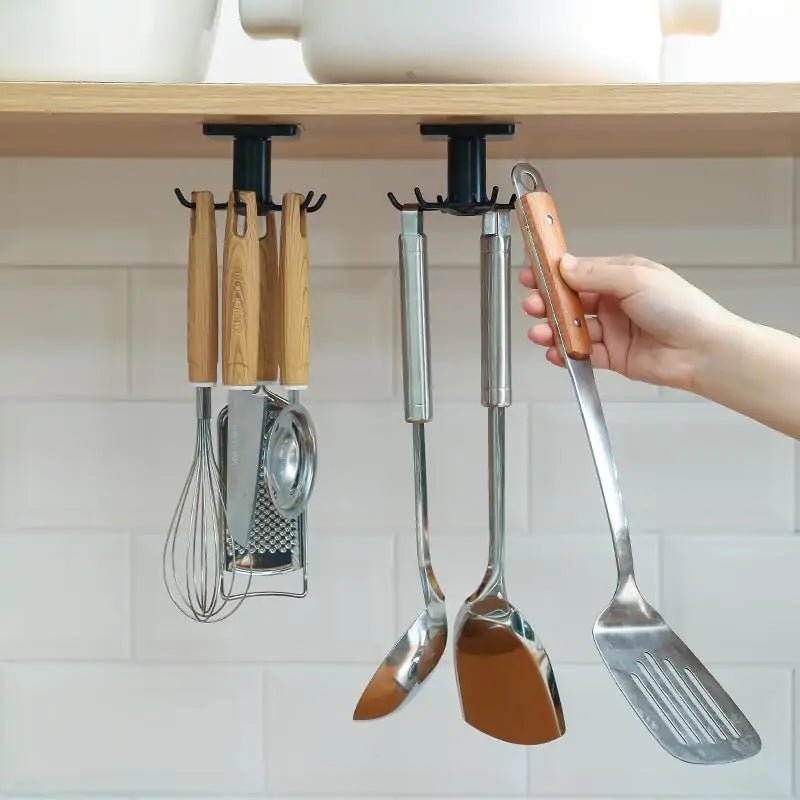 Kitchen Rotary Hook Wall Mounted Storage Rack - Wow Store