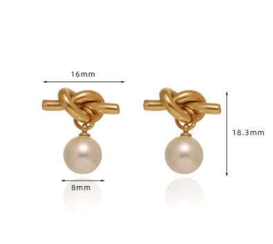 Knotted Bends And Hitches Pearl Earrings - Wow Store