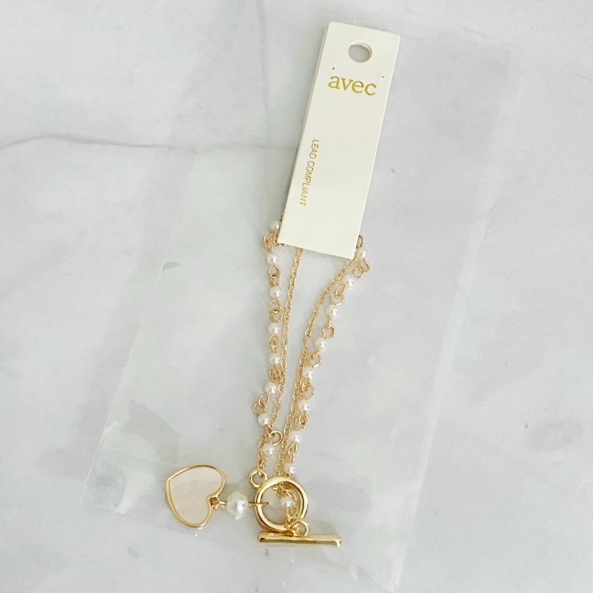 Layered Pearl Chain Heart Bracelet - Wow Store