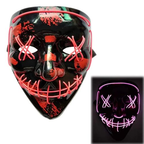 LED Purge Mask: Halloween Costume DJ Party Light Up Glow - in - the - Dark - Wow Store