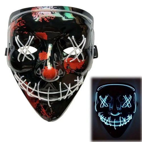 LED Purge Mask: Halloween Costume DJ Party Light Up Glow - in - the - Dark - Wow Store