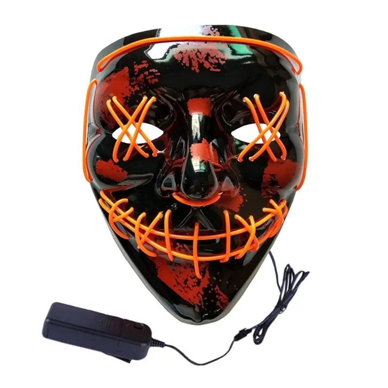 LED Purge Mask: Halloween Costume DJ Party Light Up Glow - in - the - Dark - Wow Store