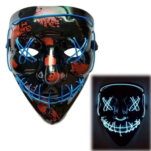 LED Purge Mask: Halloween Costume DJ Party Light Up Glow - in - the - Dark - Wow Store