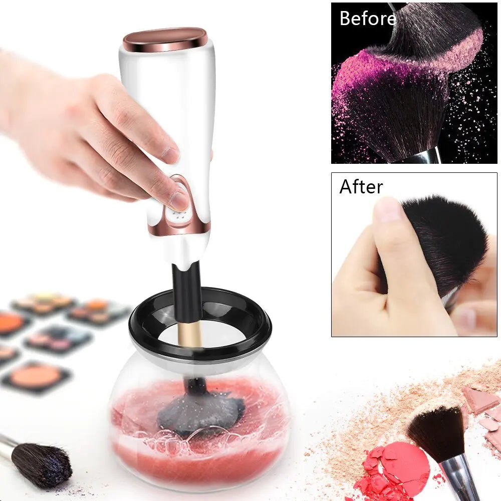 Makeup Brush Cleaner, Dryer Clean Automatic Clean Brushes Machine 10 Seconds Silicone Make Up Brush Cleaning Tool - Wow Store