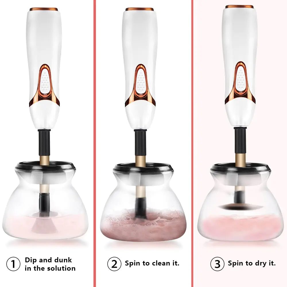 Makeup Brush Cleaner, Dryer Clean Automatic Clean Brushes Machine 10 Seconds Silicone Make Up Brush Cleaning Tool - Wow Store