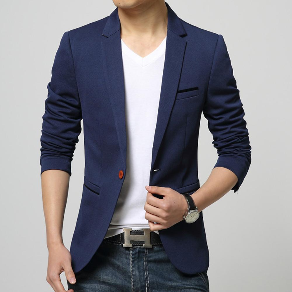 Mens One Button Slim Fit Blazer - Wow Store