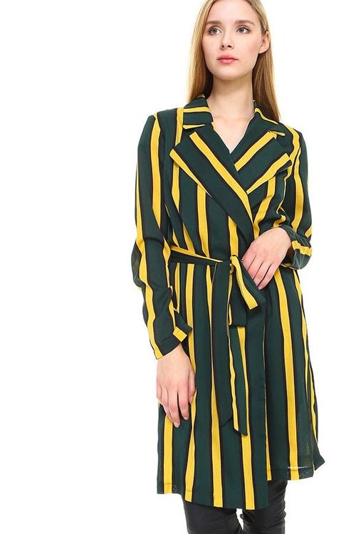 Multi Stripe Long Blazer - Wow Store