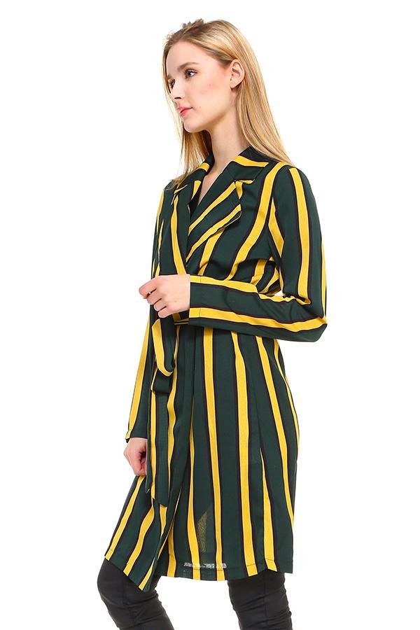 Multi Stripe Long Blazer - Wow Store