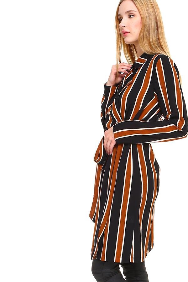 Multi Stripe Long Blazer - Wow Store