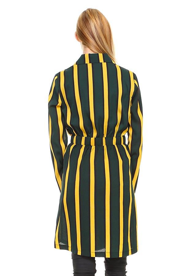Multi Stripe Long Blazer - Wow Store