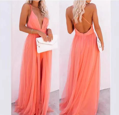 New Summer Orange Camisole Chiffon Dress - Wow Store - Wow Store