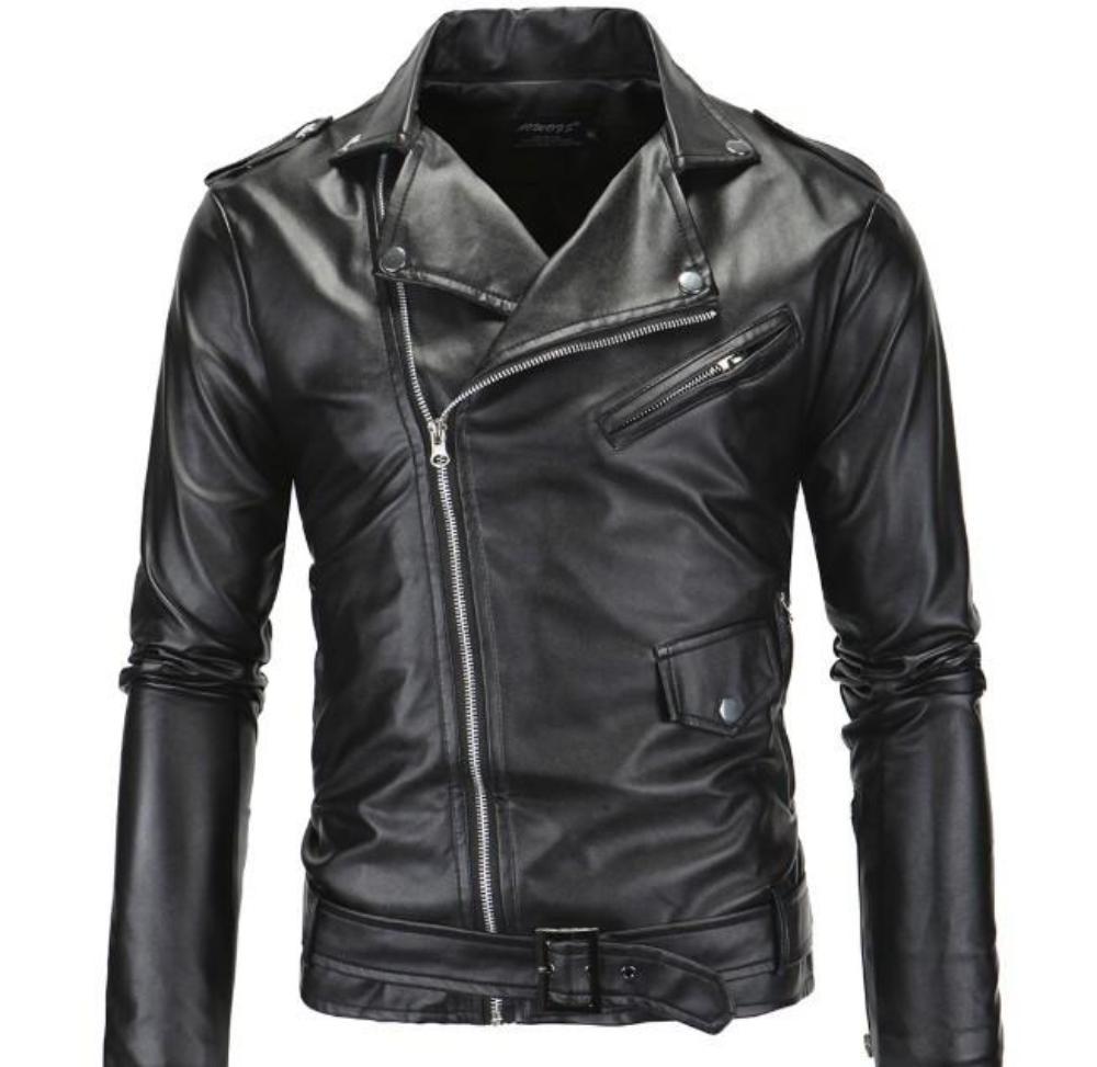 Ninja Stealth Black Mens Faux Leather Biker Jacket - Wow Store
